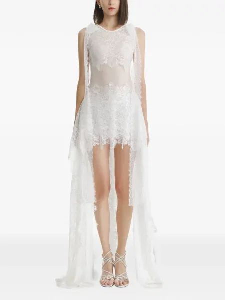 Rochie 2310 Studio asimetrică din dantelă alb