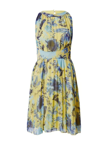APART Rochie bleumarin / azuriu / galben lămâie negru