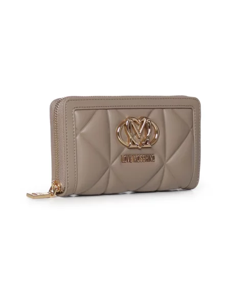 Love Moschino portfel z imitacji skóry brązowy