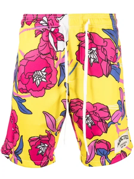 Pantaloni scurți P.a.r.o.s.h. cu model floral cu imagine galben
