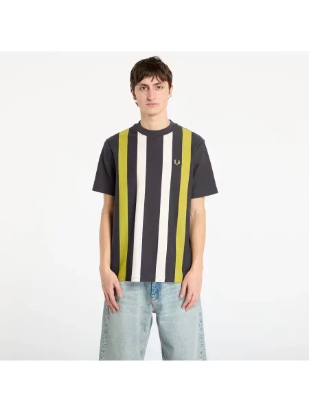 Pruhované tričko Fred Perry šedé