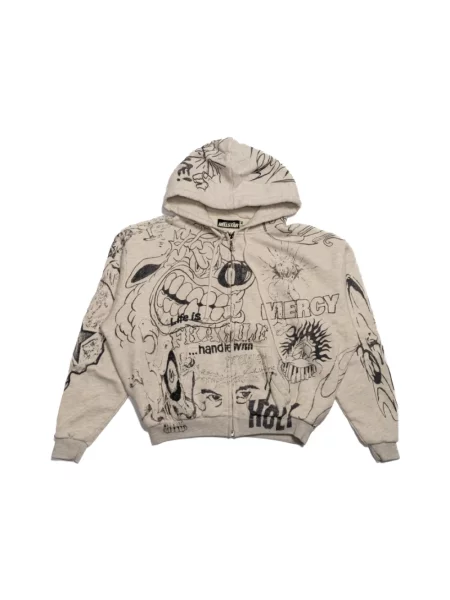 Bluza z kapturem Hellstar z kapturem szara