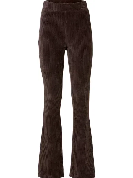 Legginsy z rozszerzanymi nogawkami z imitacji sztruksu brązowe