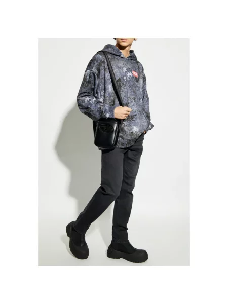 Bluza z kapturem Diesel z kapturem szara