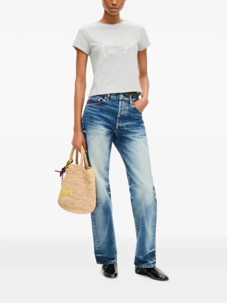 Tricou Kenzo cu broderie gri