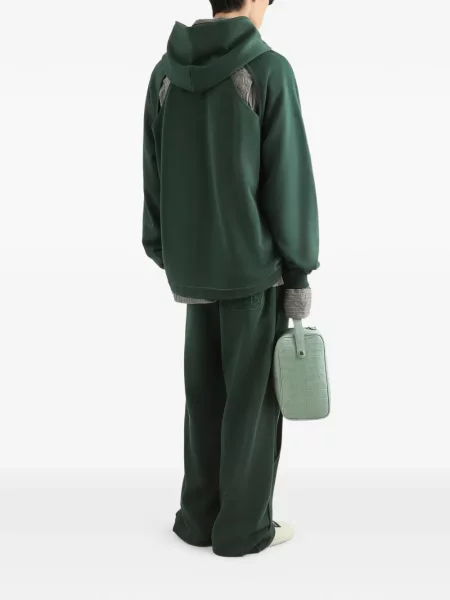 Laneni prugasti lanena košulja Dolce & Gabbana zelena