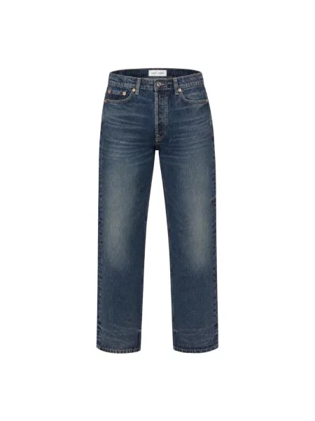 Jeansy straight leg Samsoe Samsoe niebieskie