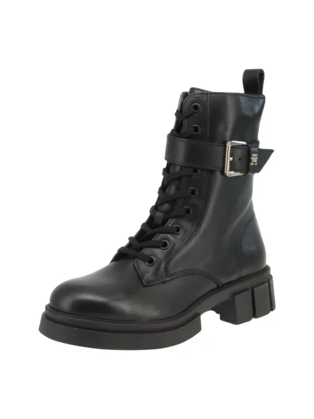 Botki Tommy Hilfiger skórzane czarne