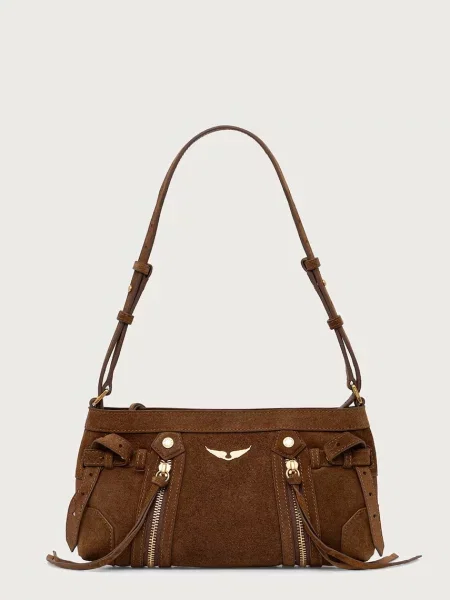 Zadig&Voltaire μικρή τσάντα γυναικεία δέρμα σουέτ BABY καφέ