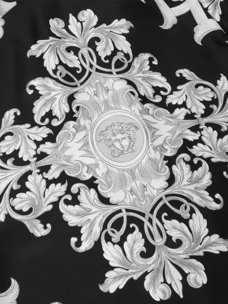 Cămașă Versace de mătase cu imagine negru