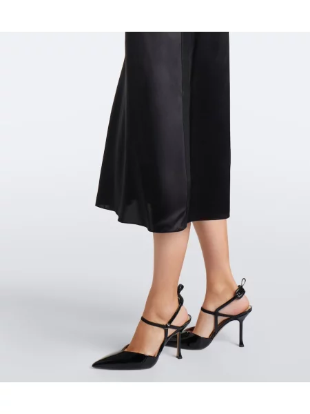 Rochie midi Fendi din satin negru