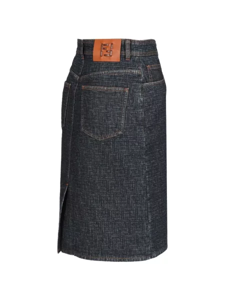 Fustă din denim Fendi albastru