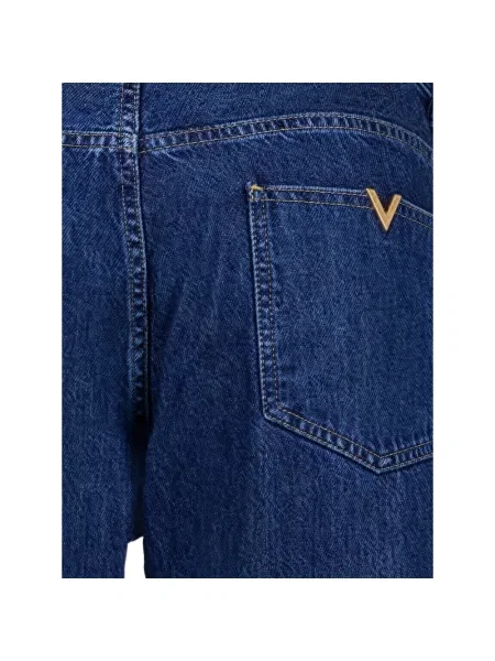Jeansy straight leg Valentino Garavani niebieskie