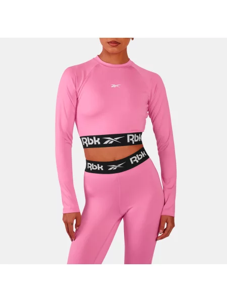 Reebok bluzka z długim rękawem ID Train z wycięciamiunisex Playful Pink Size: różowa
