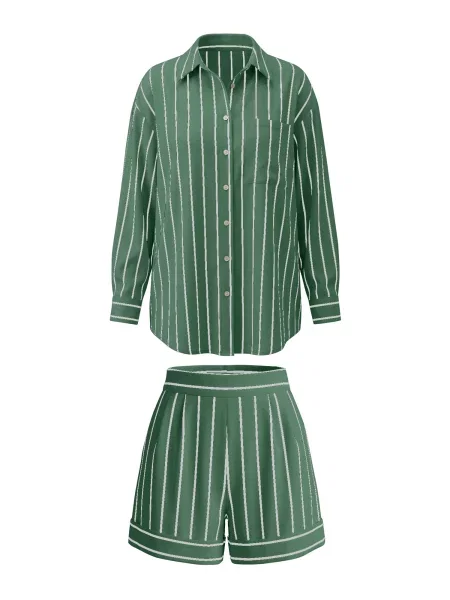 Imily Bela Costum cu pantaloni verde alb