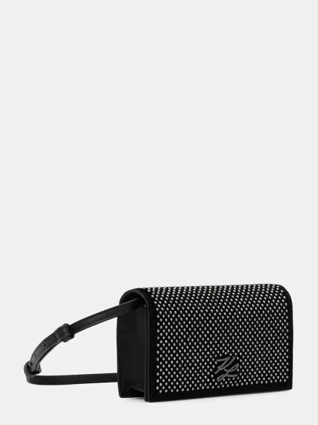 Кожаная сумка Karl Lagerfeld K/Autograph с автографом черная