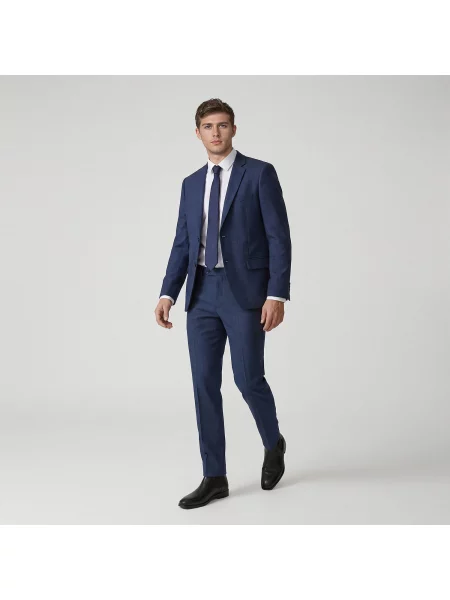 Reserved Oblekové kalhoty slim fit tmavomodrá