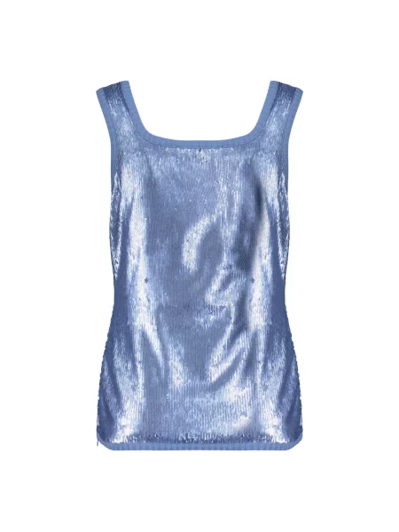 Top Boutique Moschino z cekinami niebieski