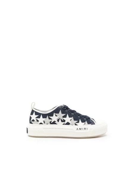 Sneakersy Amiri skórzane na platformie z naszywkami