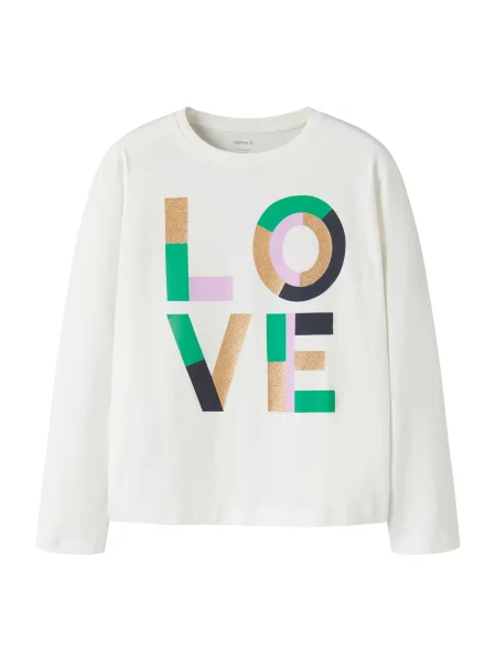 NAME IT Tricou NKFORINDA auriu / verde / mov orhidee alb