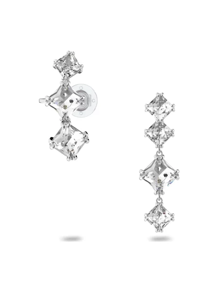 Lniane kolczyki Swarovski białe