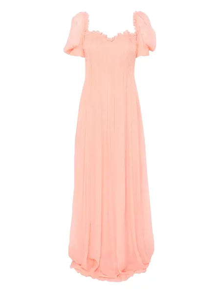 Maksi sukienka maxi Ermanno Scervino plisowana garniturowa różowa