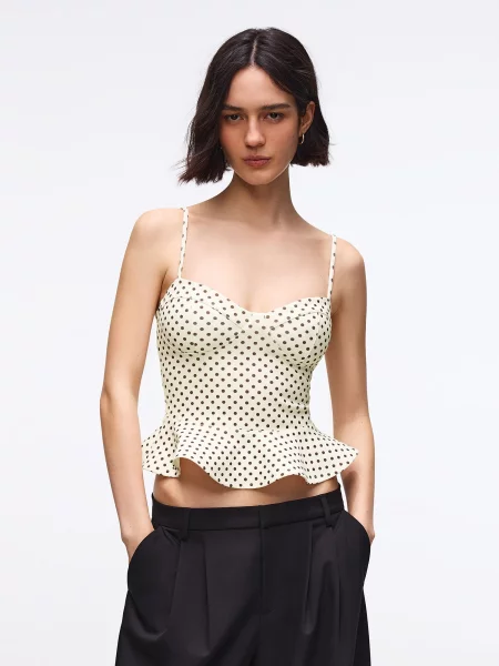 Bershka Top nebielená / tmavohnedá