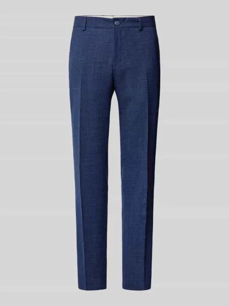 Spodnie do garnituru o kroju slim fit zapinane na guzik i błyskawiczny model ‘OASIS’ Selected Homme granatowe