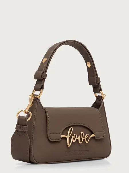 Love Moschino klasična torbica iz umetnega usnja bež