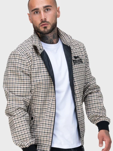 Клетчатый бомбер Lonsdale бежевый