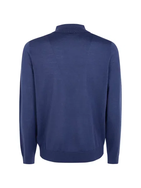 Tricou polo Paul Smith de lână albastru