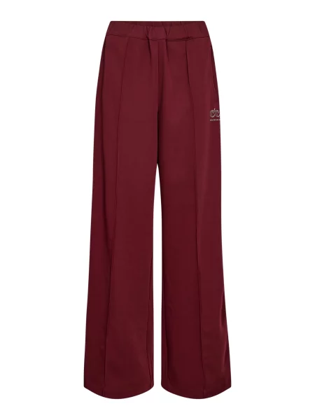 Co'couture Pantaloni Amina roșu burgundy alb