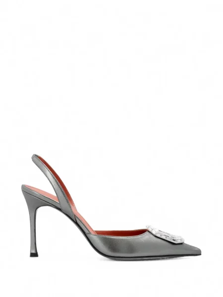 Pantofi cu toc Amina Muaddi gri