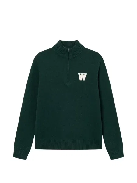 Pulover Wood Wood cu autograf verde