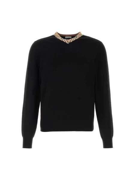 Sweter Burberry wełniany czarny