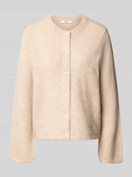 Kardigan rozpinany w kroju regular fit z mieszanki wełny z dodatkiem alpaki model LULU NEW' Selected Femme beżowy