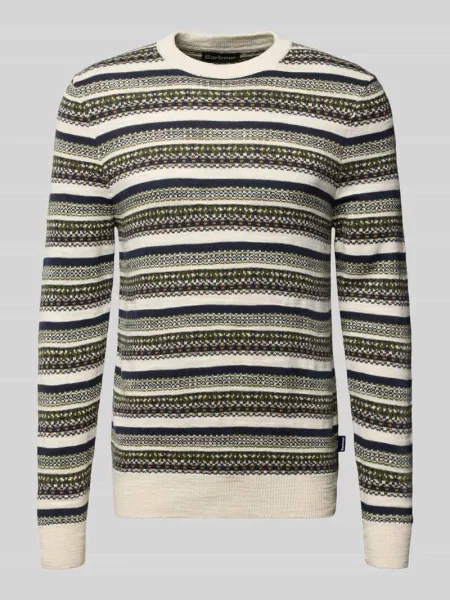 Luźny sweter z dzianiny z czystej bawełny Barbour biały