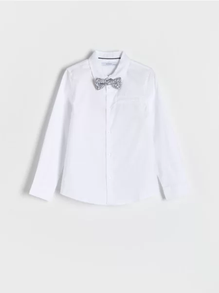 Reserved Elegancka koszula z muchą biały