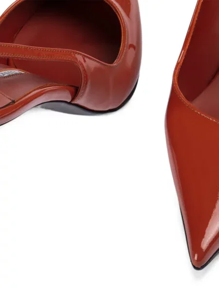 Pantofi cu toc Le Silla din piele de lac portocaliu