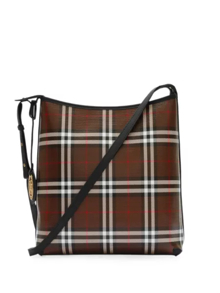 Geantă Burberry în carouri maro