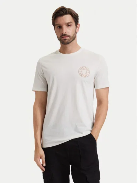 HUGO T-shirt Nemodo Krem bijela
