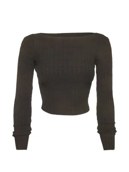 Decupat pulover Elisabetta Franchi tricotate negru