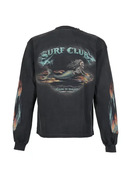 Lung tricou Jun/nakayama cu imagine negru