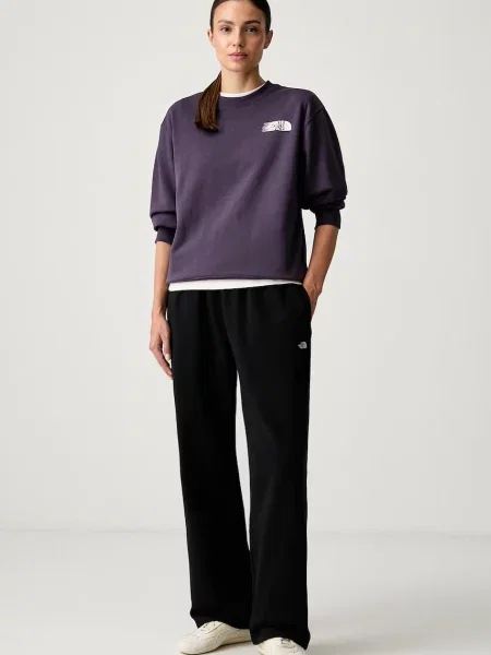 The North Face oversize pulover z bombažem Retro vijolična