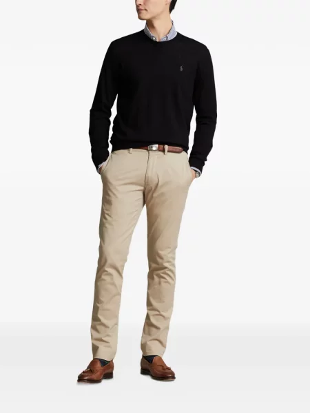 Tricou polo Polo Ralph Lauren cu glugă cu blană cu broderie roșu