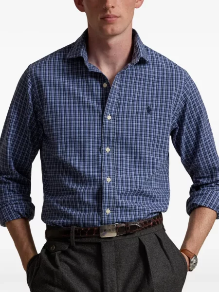 Pletene trčanje hlače Polo Ralph Lauren karirane zelena