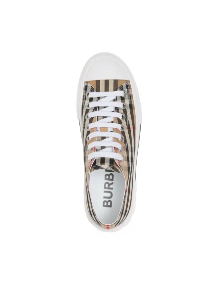 Sneakersy Burberry w kratę retro beżowe