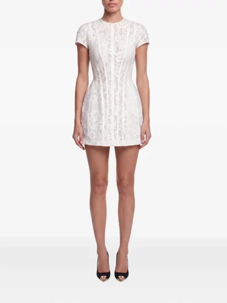 Rochie mini Post Meridiem din dantelă alb