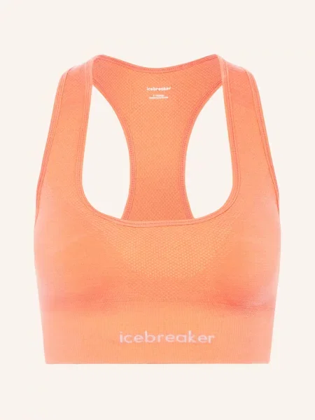 Icebreaker Sportovní Podprsenka Zoneknit Seamless S Merino Vlnou oranžová