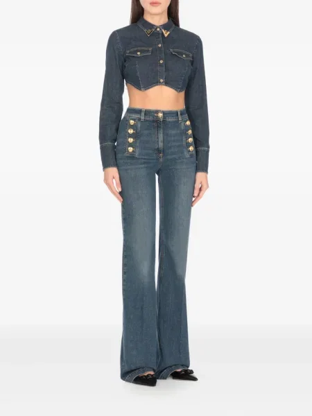 Cropp top Elisabetta Franchi albastru